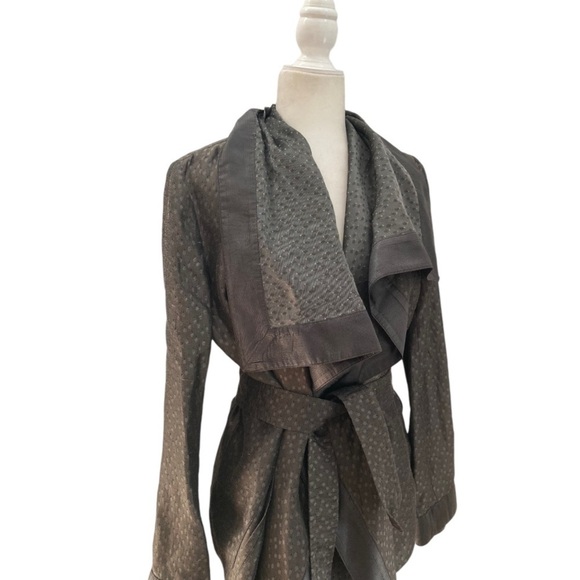 Giorgio Armani Belted Jacket Overcoat Draped Silhouette - Picture 3 of 13